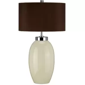 Image of Elstead Victor - 1 Light Small Table Lamp - Cream, E27