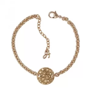 Image of Ladies Adore Rose Gold Plated Small Metallic Pave Disc Bracelet