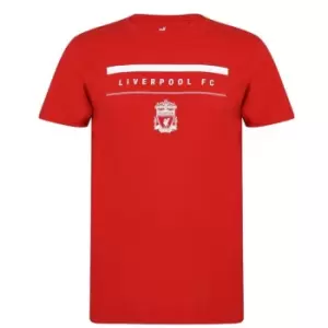 Image of Team Liverpool FC Crest T-Shirt Mens - Red