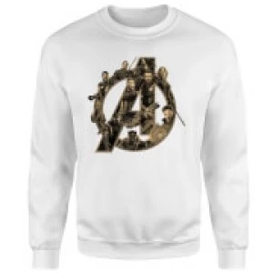 Image of Marvel Avengers Infinity War Avengers Logo Sweatshirt - White - L