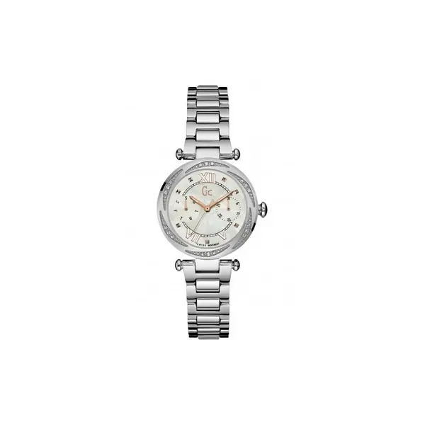 Image of Gc Watches Gc Ladychic Ladies White and Silver Tone Watch Y06111L1