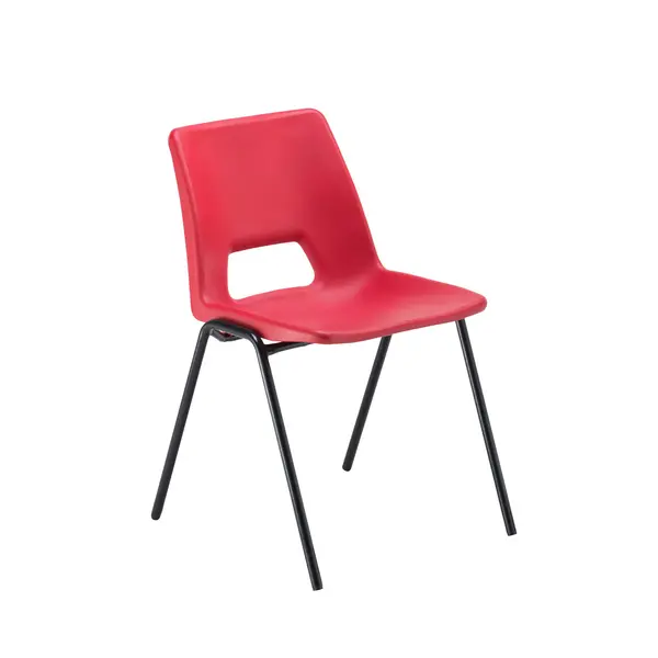 Image of Economy Polypropylene Stacking Chair Red