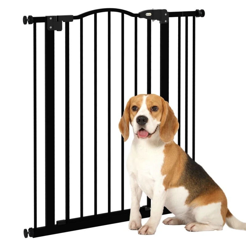 Image of PawHut Pawhut - Adjustable Width and Tall Metal Pet Gate Safety Barrier w/Auto-Close Door 94H x 74-87Wcm 5056725358914