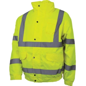 Image of Hi-vis Rip-stop Bomber Jacket (EN20471) Yellow - 2XL - Tuffsafe