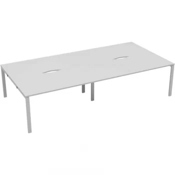 Image of 2 Person Double Bench Desk 1600X800MM Each - White/White