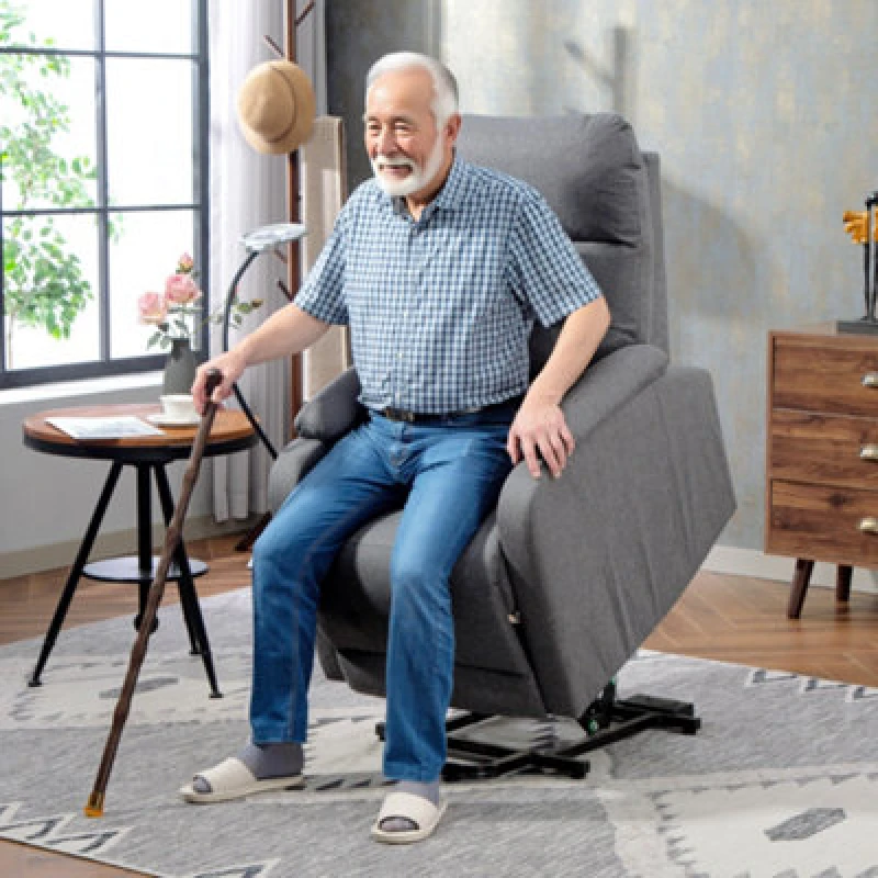 Image of HOMCOM HOMCOM Lift Recliner Armchair, Electric Recliner Chair with LED Magnifying in Grey Grey Armchair Unisex 5063603101593