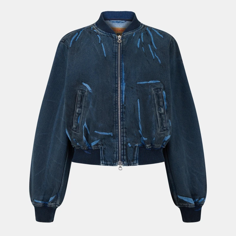 Image of Diesel Womens De Kido Bomber Jacket Blue Denim female 14