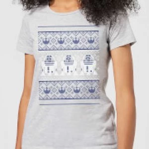 Image of Star Wars R2-D2 Knit Womens Christmas T-Shirt - Grey - 3XL