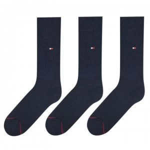 Image of Tommy Bodywear Sports 3 Pack Mens Crew Socks - Navy
