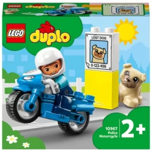 Image of LEGO DUPLO Rescue Police Motorcycle Toy for Toddlers (10967)