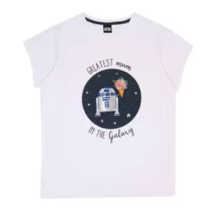 Image of Star Wars Womens/Ladies Greatest Mum In The Galaxy R2-D2 Pyjama Set (5XL) (White/Black)