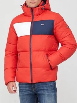 Image of Tommy Jeans Tjm Colorblock Padded Jacket - Red