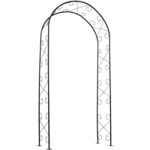 Image of Garden Arch Metal 100x37x230cm Black Nature Black