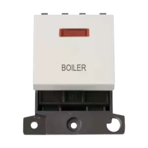 Image of Click Scolmore MiniGrid 20A Double-Pole Ingot & Neon Boiler Switch White - MD023PW-BL