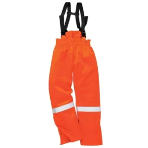 Image of Biz Flame Mens Flame Resistant Antistatic Winter Bib and Brace Orange M