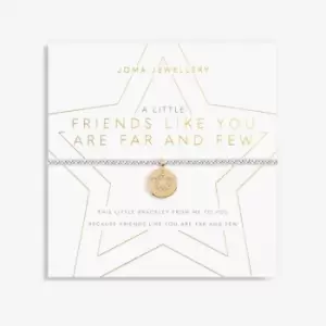 Image of Friends Like You Are Far And Few Silver Gold 17.5cm Stretch Bracelet 6064