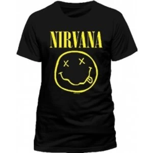 Image of NIRVANA Smiley T-Shirt, Unisex, Medium, Black