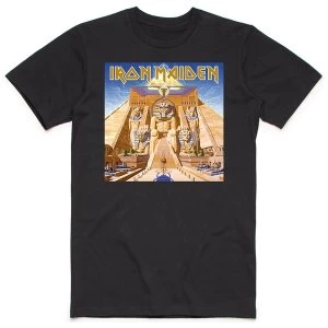 Image of Iron Maiden - Powerslave Album Cover Box Unisex Small T-Shirt - Black