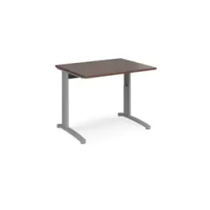 Image of Office Desk Wheelchair Friendly Rectangular Desk 1000mm Walnut Tops With Silver Frames TR10