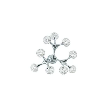 Image of Ideal Lux Nodi Crystal - 9 Light Medium Ceiling Flush Light Chrome, Crystal, G9