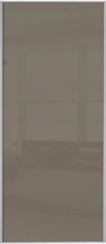 Image of Wickes Sliding Wardrobe Door Silver Framed Single Panel Cappuccino Glass - 2220 x 914mm