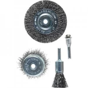 Image of kwb WIRE BRUSH SET, 4-PART, STEEL WIRE, CORRUGATED 597500 1 Set