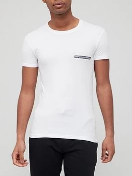 Image of Emporio Armani Icon Logo Lounge Slim Fit T-Shirt White Size M Men