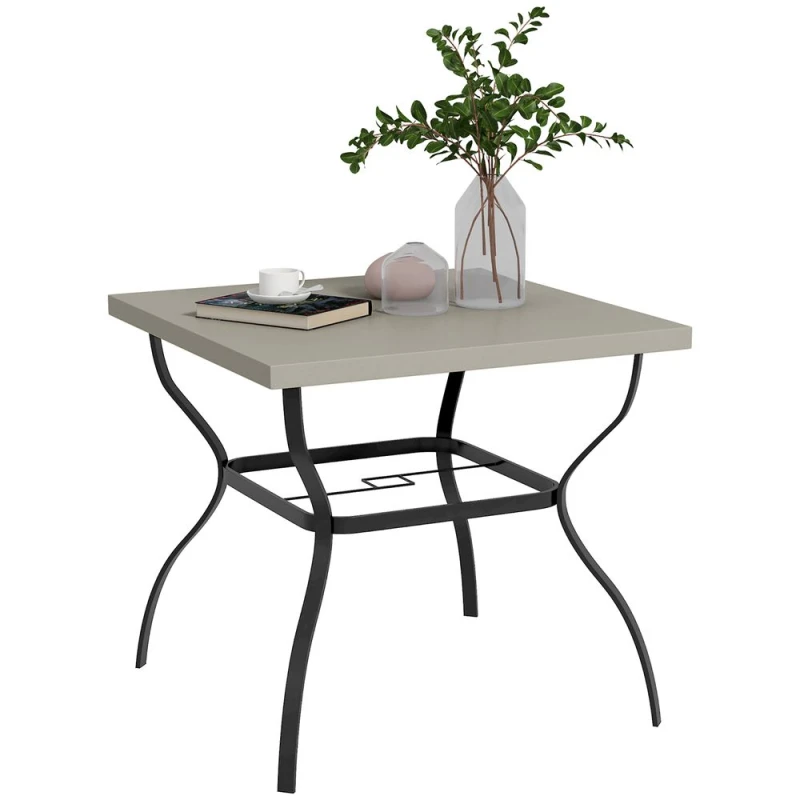 Image of Outsunny 80cm Square Garden Dining Table with Umbrella Hole - Outsunny 5056725528614