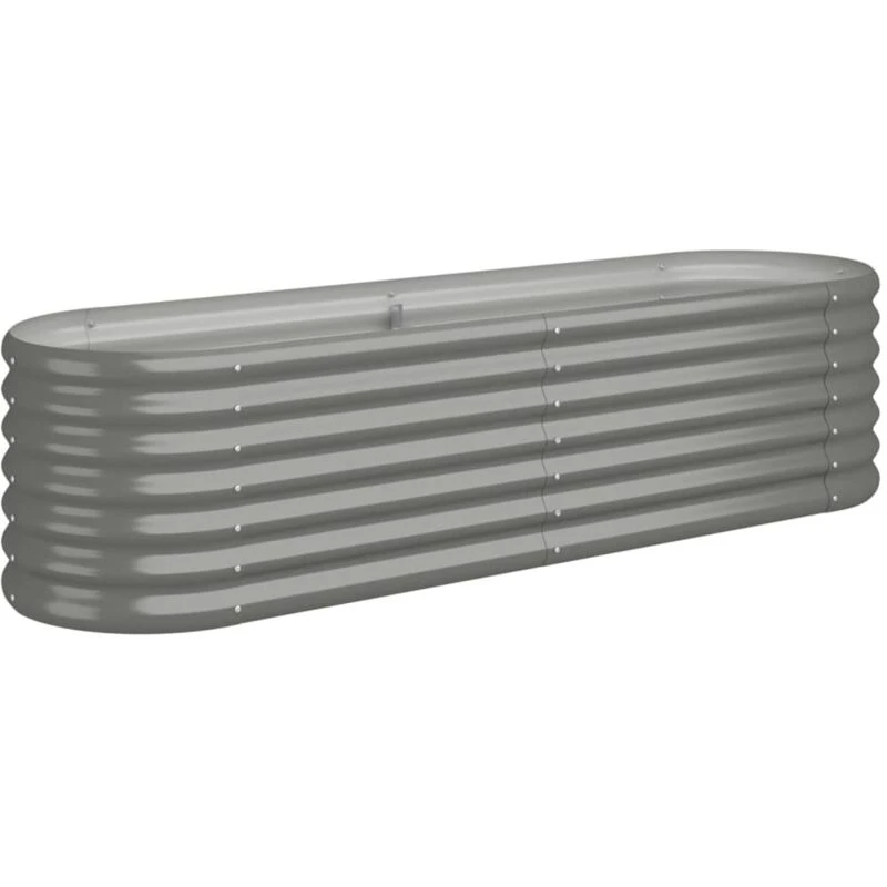 Image of vidaXL Garden Raised Bed Powder-coated Steel 152x40x36cm Grey 318869