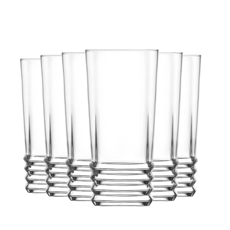 Image of LAV Elegan Highball Glasses - 370ml - Clear - Pack of 12 Clear