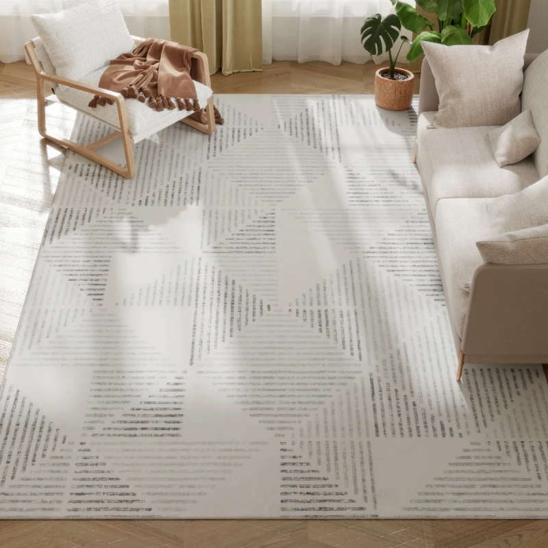 Image of HOMCOM HOMCOM Geometric Pattern Area Rug, Non-Slip Washable Rug in Grey Size: 200cm x 290cm Grey 200cm x 290cm Unisex 5063603354142