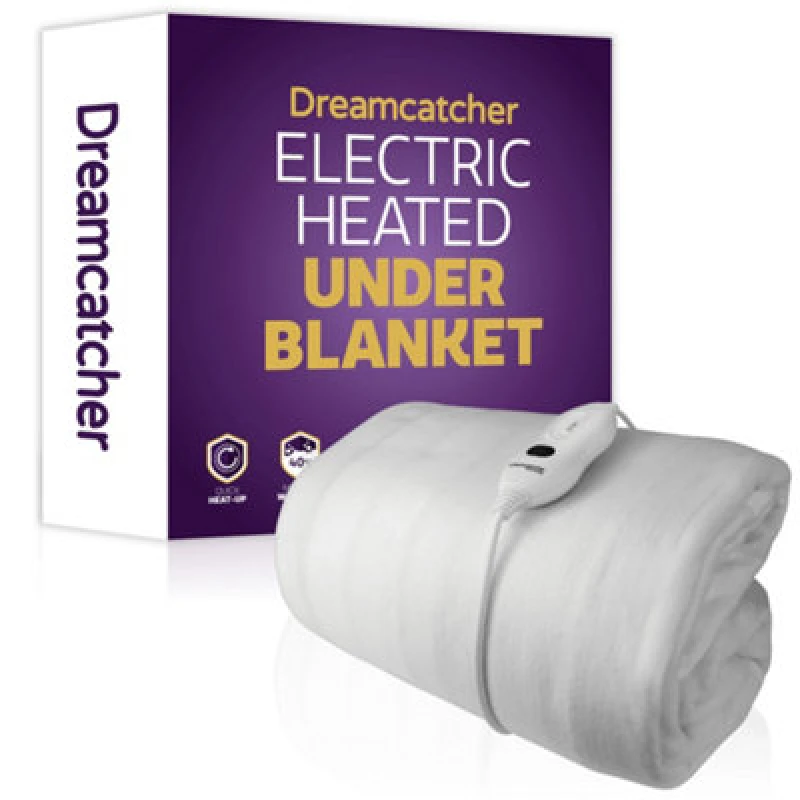 Image of Dreamcatcher Single Electric Blanket Heated Fully Fitted Underblanket 193 X 91Cm 3 Heat Settings, Machine Washable