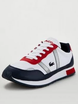Image of Lacoste Partner 120 Lace Up Trainers - White/Navy