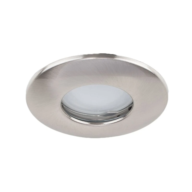 Image of ValueLights ValueLights Downlight Fire Rated IP65 Ceiling Light Fitting 10 Pack With Warm White Bulbs in Silver Silver One Size Unisex 5059406055881