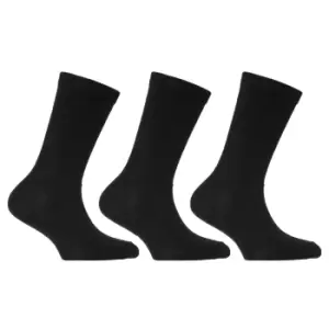 Image of Childrens/Kids Plain Cotton Rich School Socks (Pack Of 3) (UK Shoe 12.5-3.5 , Euro 31-36 (Age: 8-12 years)) (Black)