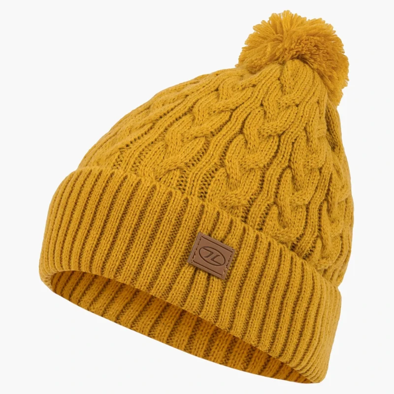 Image of Beanie Highlander Beira lined bobble Jaune Unisex TU