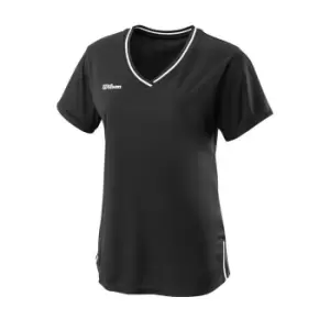 Image of Wilson Team V Neck T Shirt Womens - Black