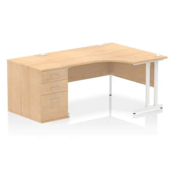 Image of Dynamic Office Solutions Impulse 1400mm Cantilever Right Crescent Desk Workstation I004283