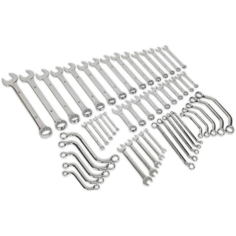 Image of Loops 50pc Metric Multi Purpose Spanner Set - Offset / S / Stubby / Combination / Ring Multi