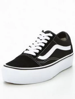 Image of Vans Old Skool Platform Black White Size 4 Women