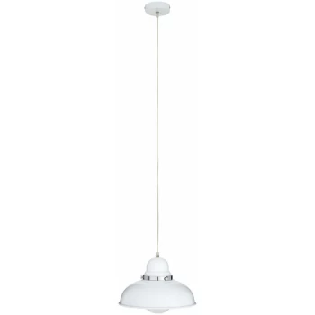Image of Premier Housewares - Jasper White and Chrome Pendant Light