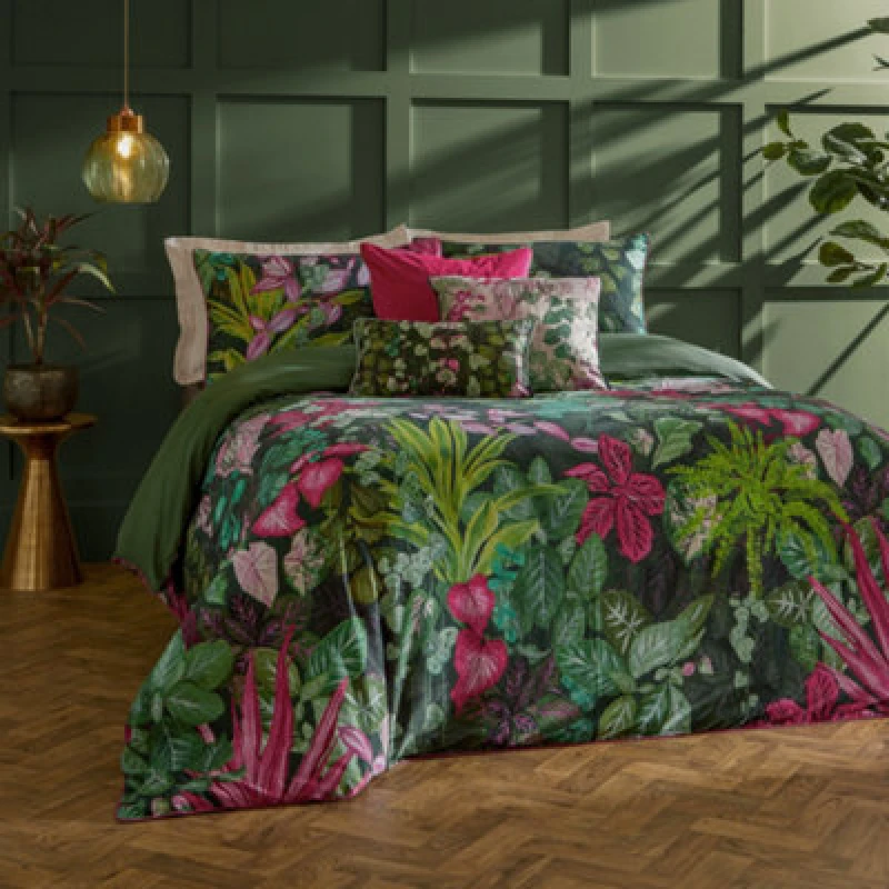 Image of Botanical Riches Veadeiros Exotic Floral Duvet Set - Pink Pink Double