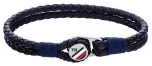 Image of Tommy Hilfiger Casual Blue Button Leather Bracelet Jewellery