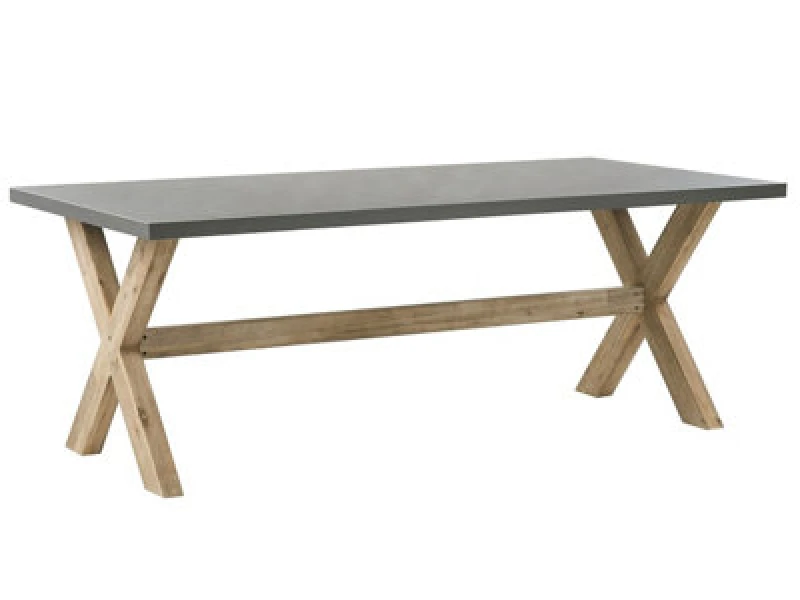 Image of Beliani Garden Dining Table Olbia 200 Cm 100 Cm Concrete Grey