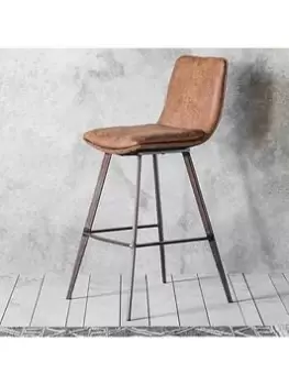 Image of Hometown Interiors Birchip Set Of 2 Faux Leather Stool - Brown