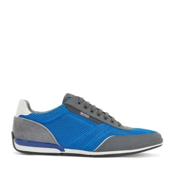Image of Hugo Boss Saturn Sport Mesh Trainers Grey/Blue Men