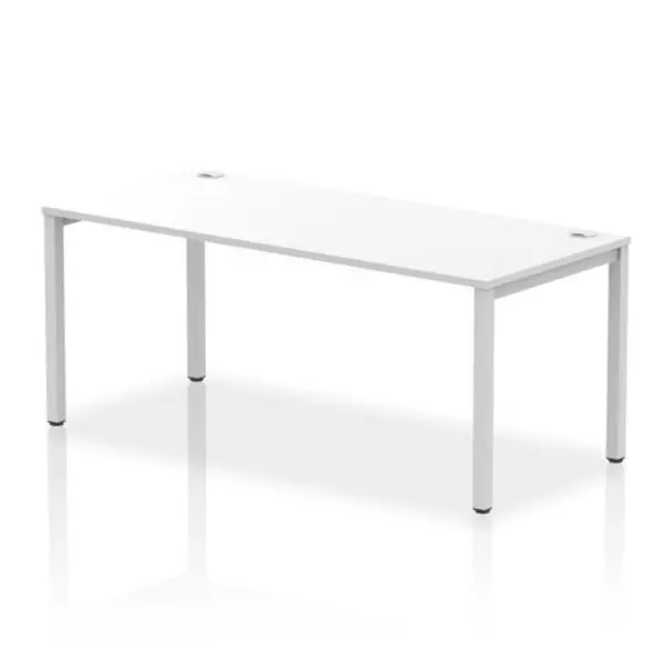 Image of Impulse Impulse Bench Single Row 1800 Silver Frame Office Bench Desk White IMBS18WHTS