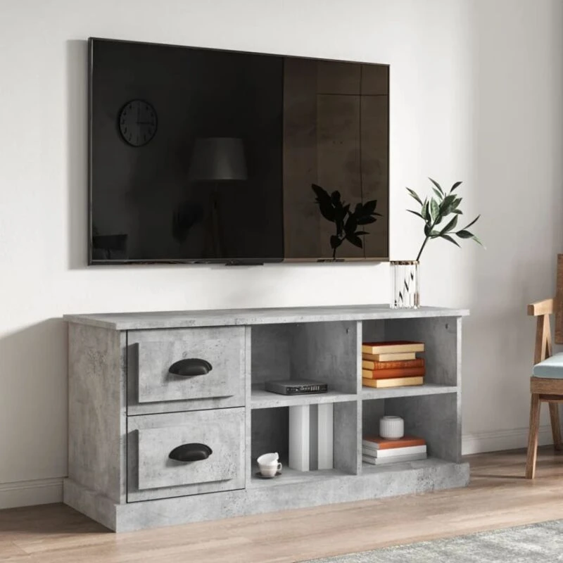 Image of Vidaxl TV Cabinet Concrete Grey 102X35.5X47.5cm Engineered Wood, Grey 816180