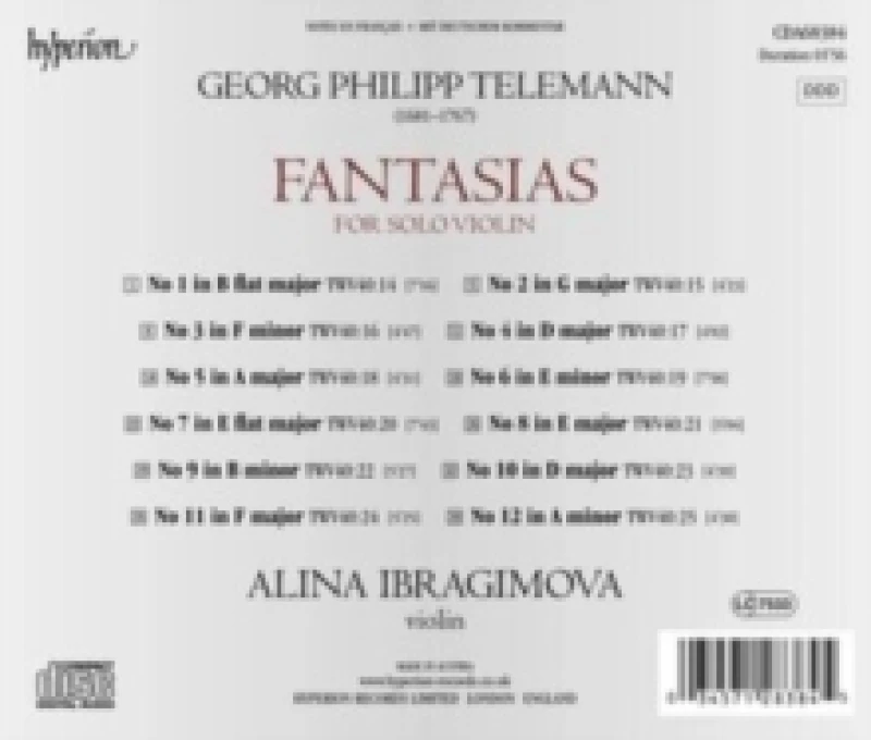 Image of Telemann: Fantasias for Solo Violin CD / Album