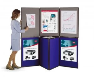 Image of Nobo Showboard 7 Panel Display Blue and Grey 1901080